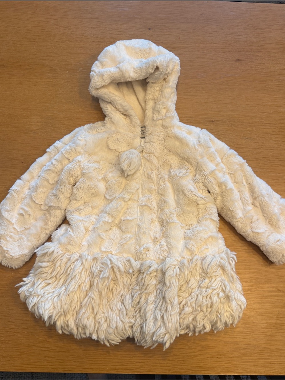 American Widgeon Cream Faux Fur Hooded Toddler Girls Coat